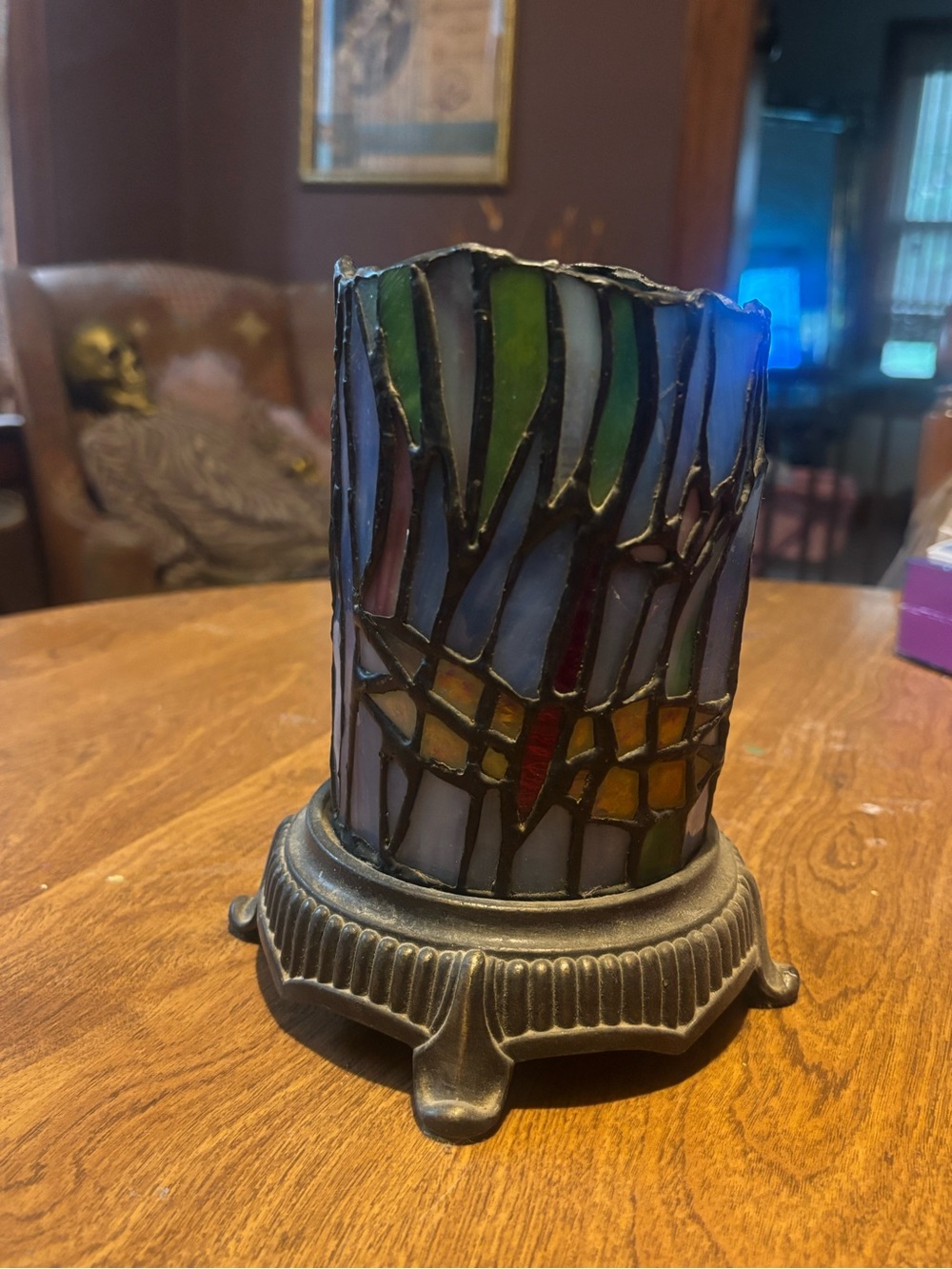 Stained Glass Mosaic Candle Holder — Multicolor